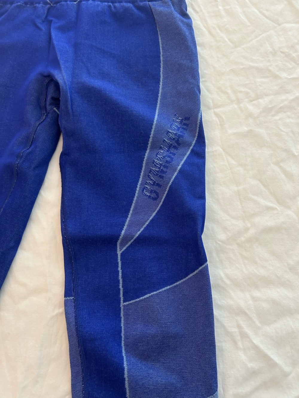Gymshark Seamless Two-Tone Blue Performance Leggings - Picture 2 of 4